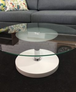 שולחן סלון זכוכית דגם FENDI WHITE
